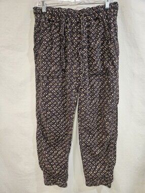Anthropologie Navy Blue Printed Jogger Pants